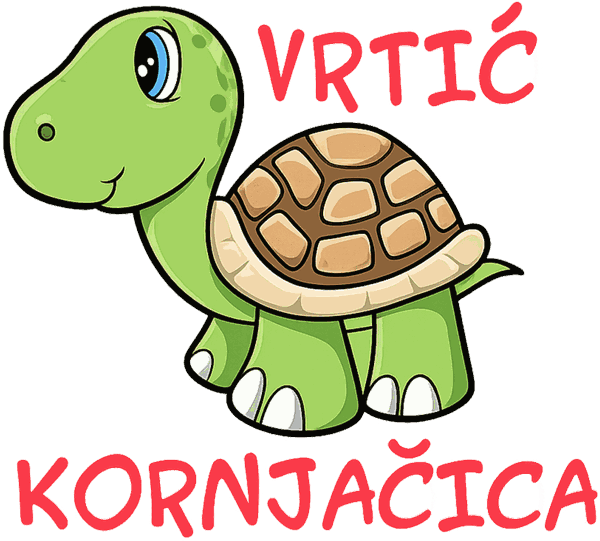 Vrtić Kornjačica, logo sa zelenim kornjačom i natpisom KORNJAČICA
